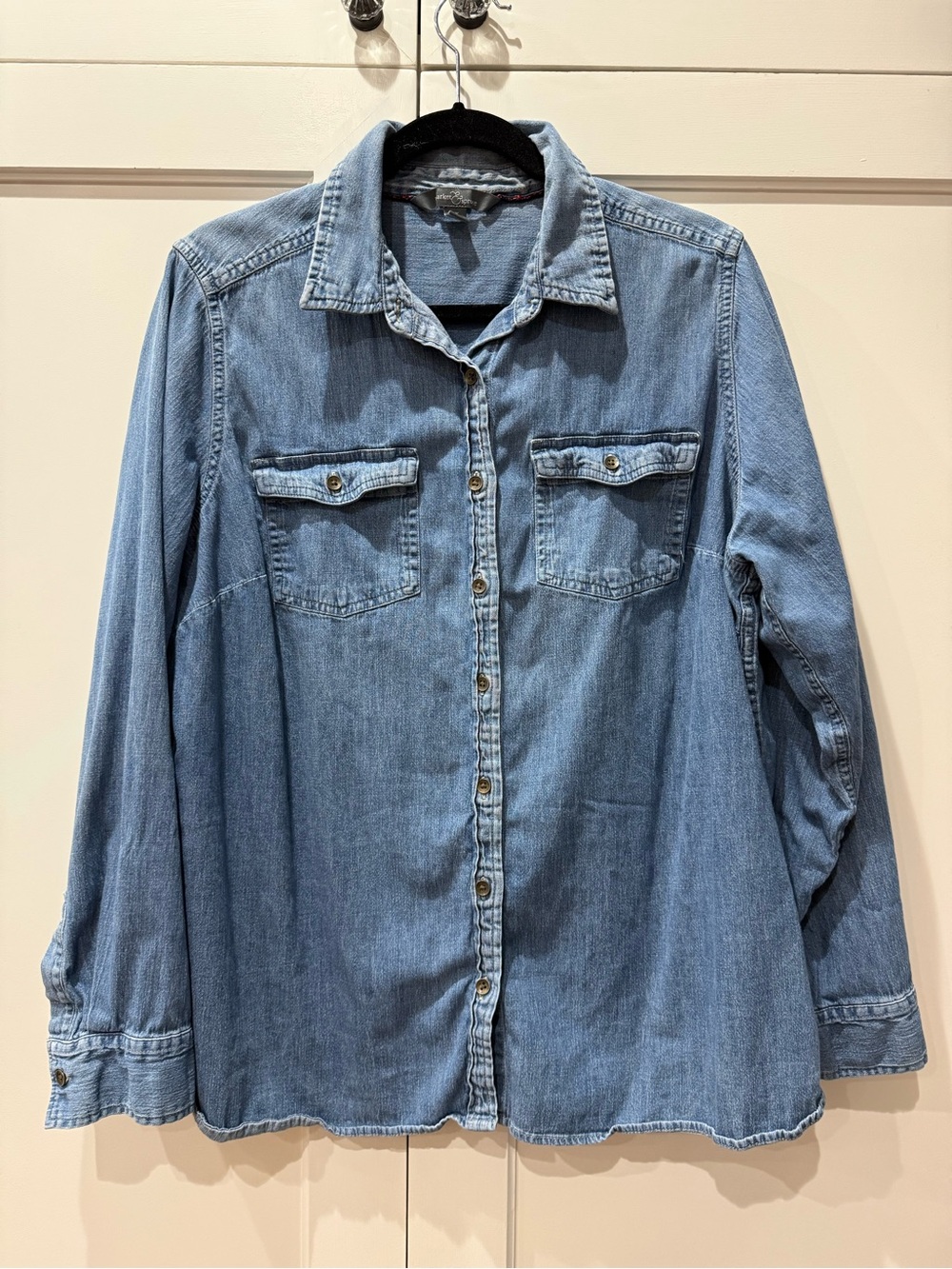 Market & Spruce Stitch Fix Blue Denim Chambray Button Down Shirt - Plus Size 2X